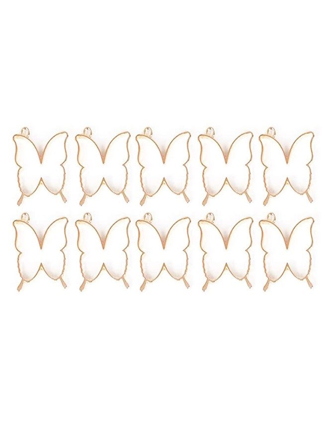 Excellentcrafts Butterfly Open Bezel Pendants Charms Resin Molds for Jewelry Findings DIY Pressed Flower Frame Mixed Color 20pcs - Image 4